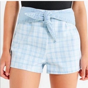 BDG Emmy Tie-Front Plaid Short